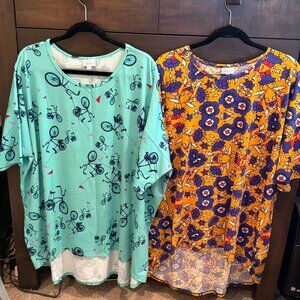Two LuLaRoe 'IRMA' Tops 3XL